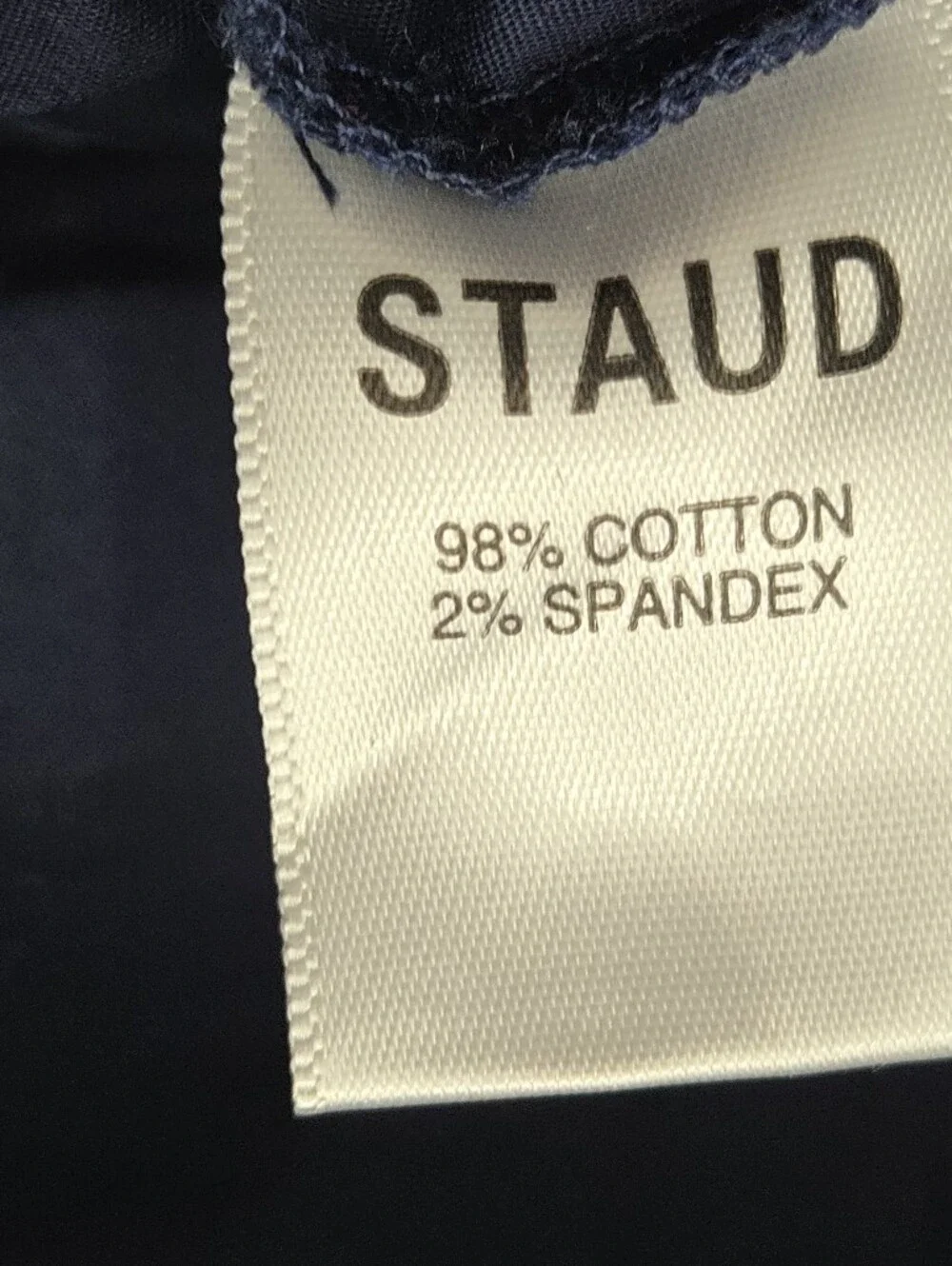 Staud‎ Blouse Blue Cotton V-Neck Button Front Puff Sleeve